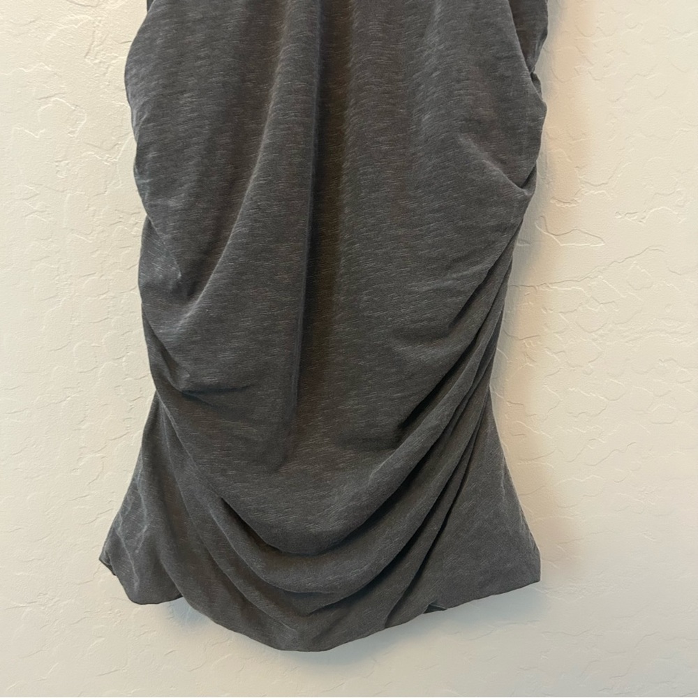 Sundry ruched tank u-neck sleeveless racerback dress in pigment gray size xl - Picture 13 of 16